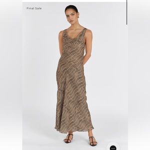 DISSH Clair Choc Cowl Neck Maxi Dress NWT